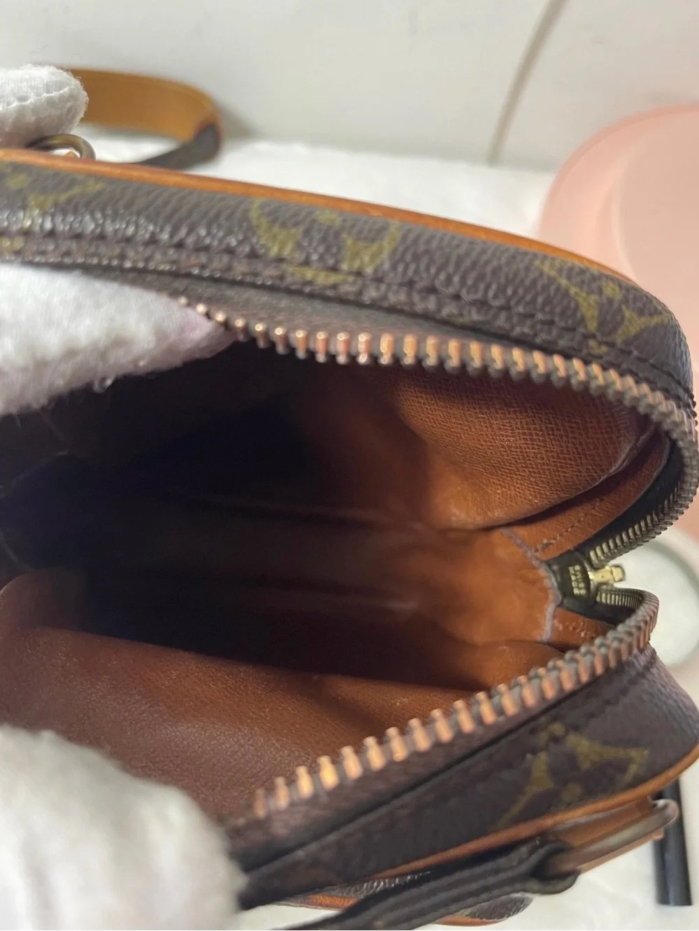 Vintage Louis Vuitton Monogram Canvas Mini Amazon Bag in Brown and Tan